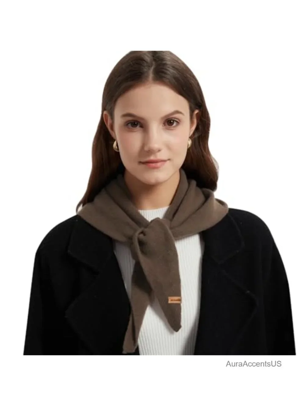 100% Merino Wool Triangle Scarf Women Winter Neck Warmer Versatile Wrap
